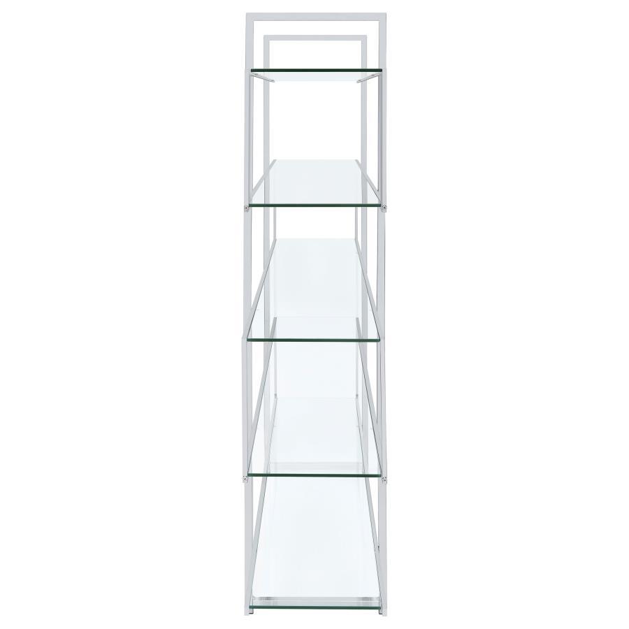 Elmer - 5-Shelf Bookcase - Chrome And Clear