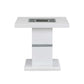 Elizaveta - End Table - Faux Crystal Diamonds & White High Gloss Finish