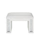 Nysa - Vanity Stool - Ivory PU, Mirrored & Faux Crystals