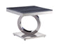 Zasir - End Table - Gray Printed Faux Marble & Mirrored Silver Finish
