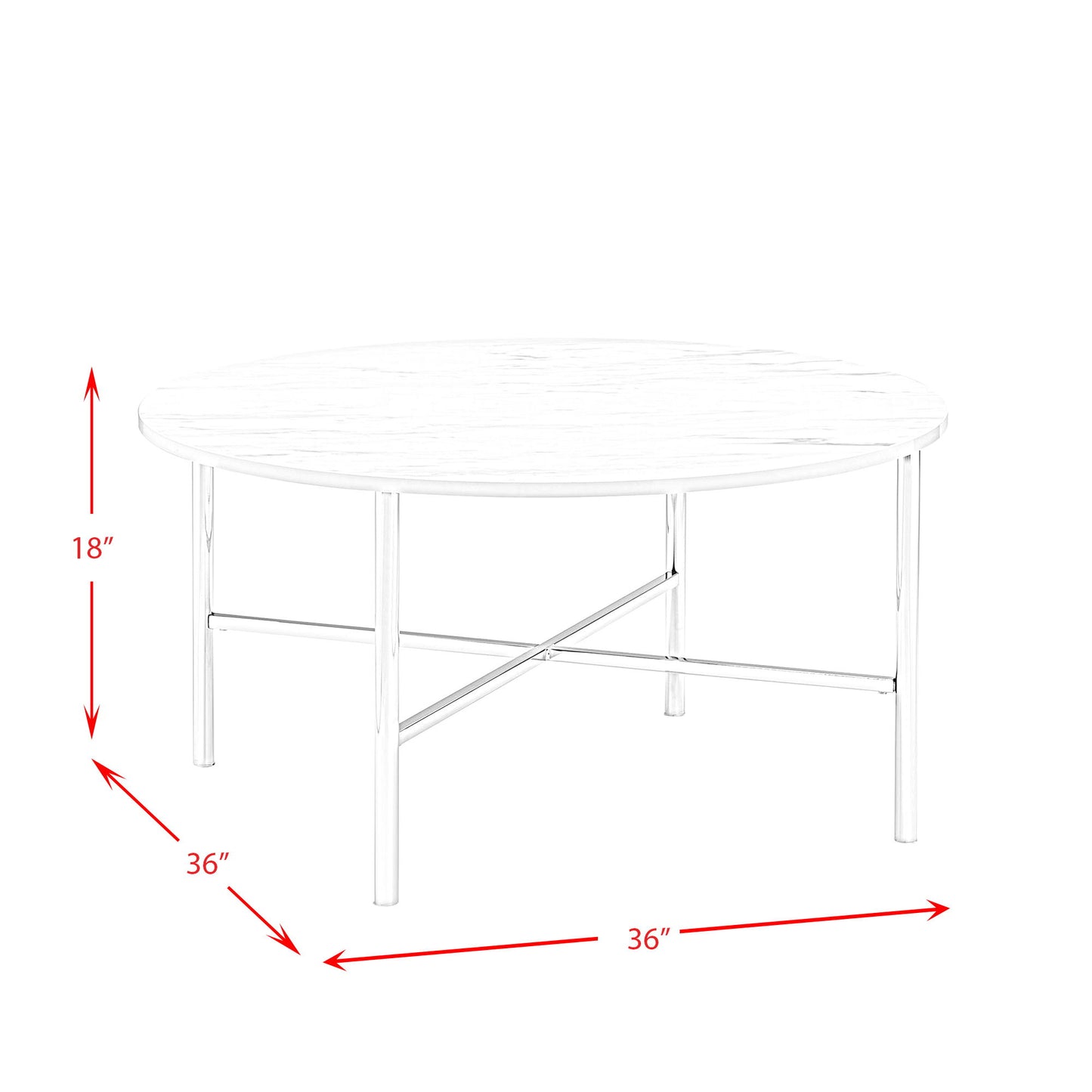 Cyrus - 3 Piece Occasional Table Set Chrome