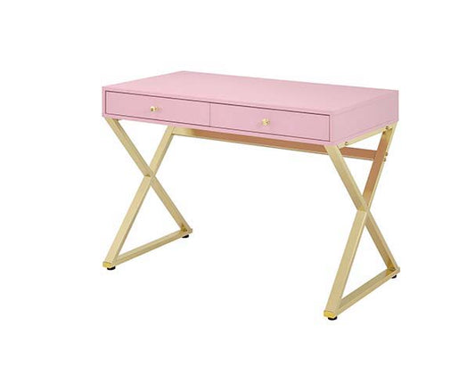 Coleen - Vanity Desk - Pink & Gold Finish - 31"