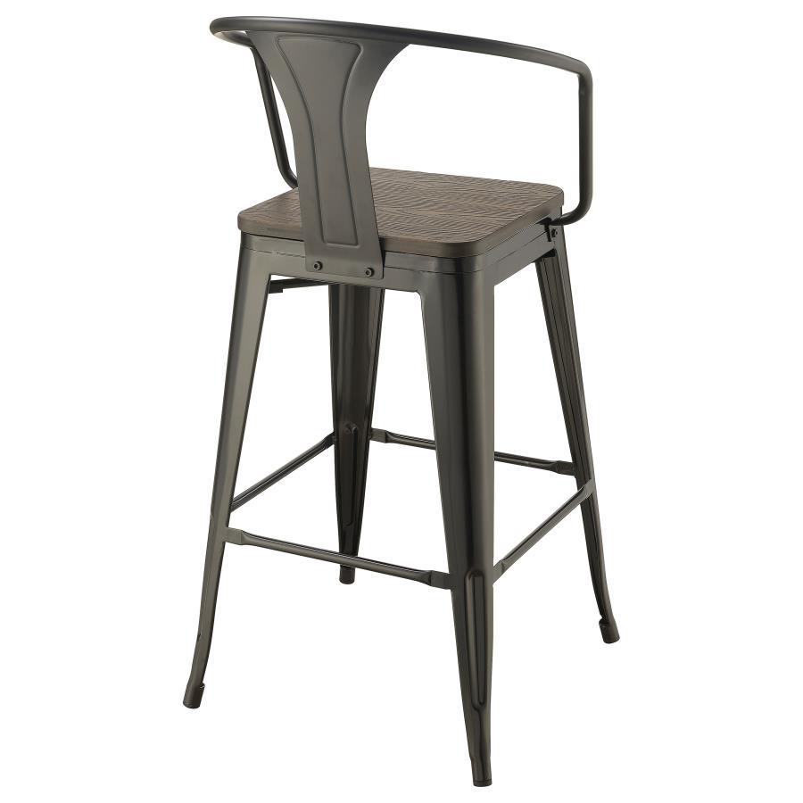 Cavalier - Metal Bar Chair (Set of 2) - Dark Elm And Matte Black