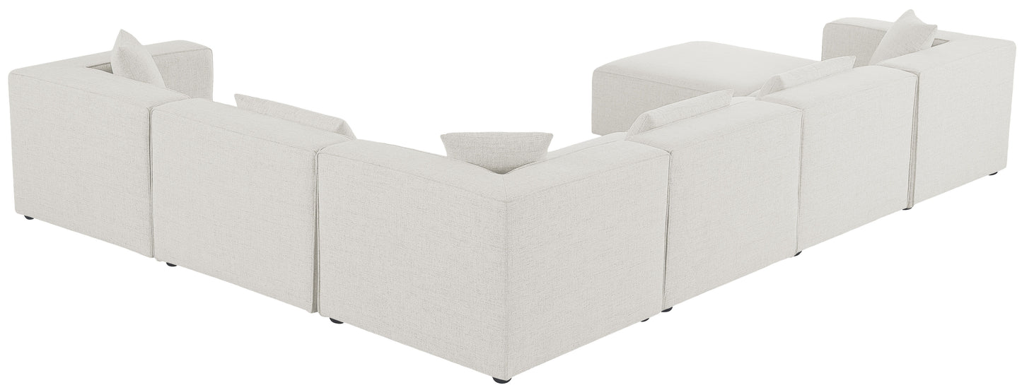 Cube - Modular Sectional 7 Piece - Cream - Fabric