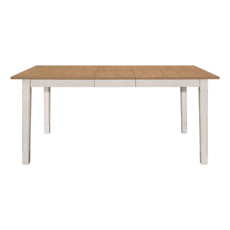 Kirby - Rectangular Dining Table With Butterfly Leaf - Natural And Rustic Off White
