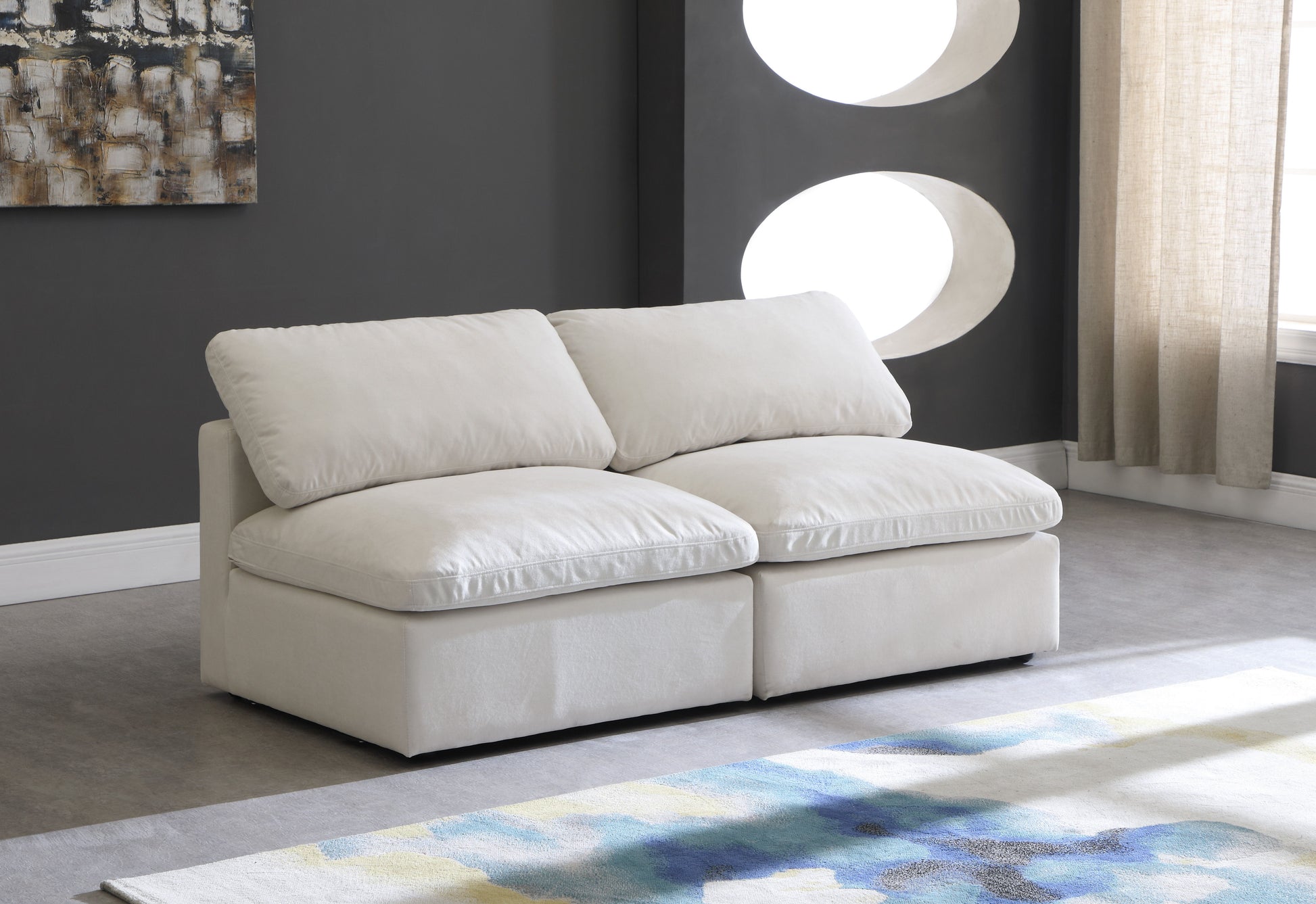 Armless 2 seater discount sofa