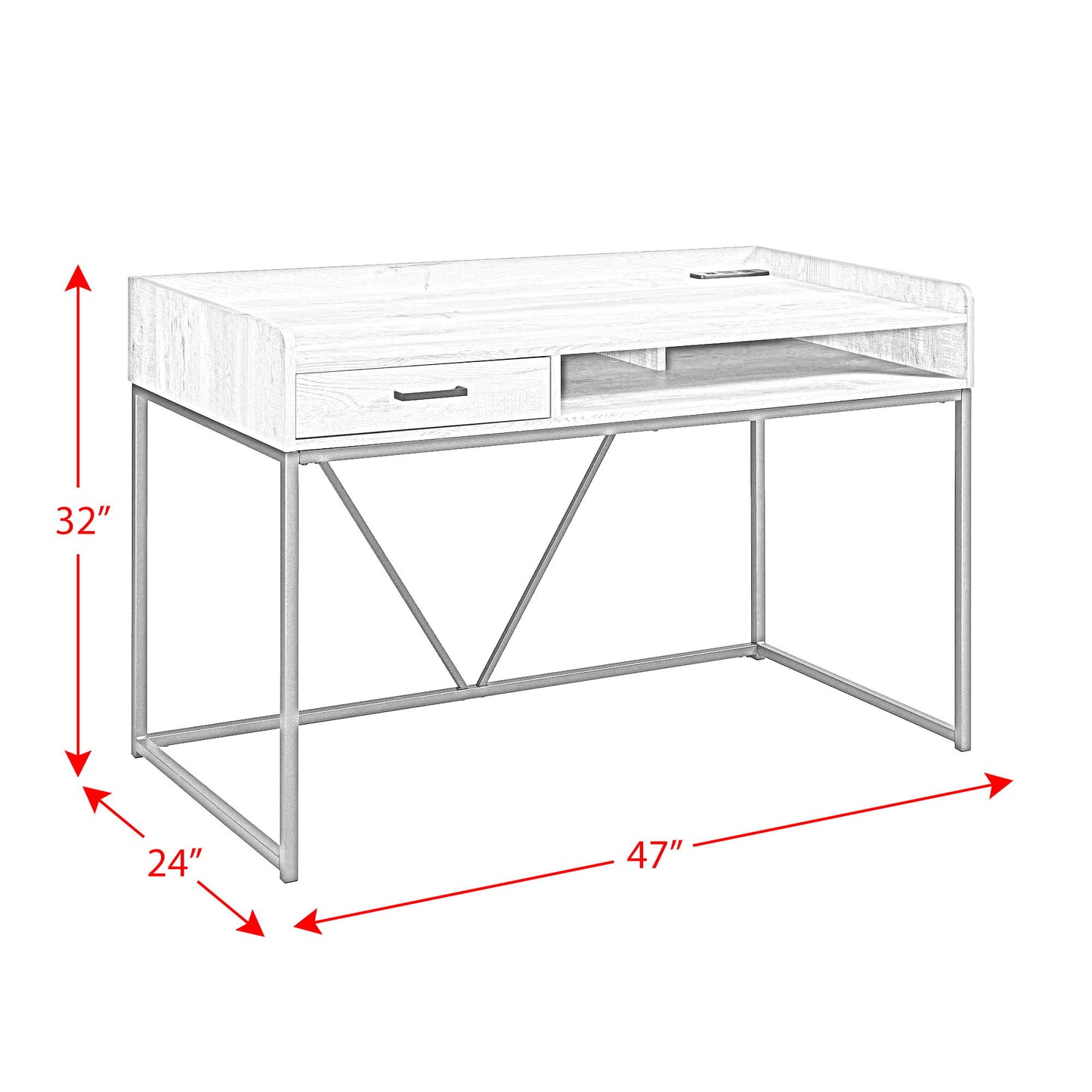 Preston - Desk - Grey