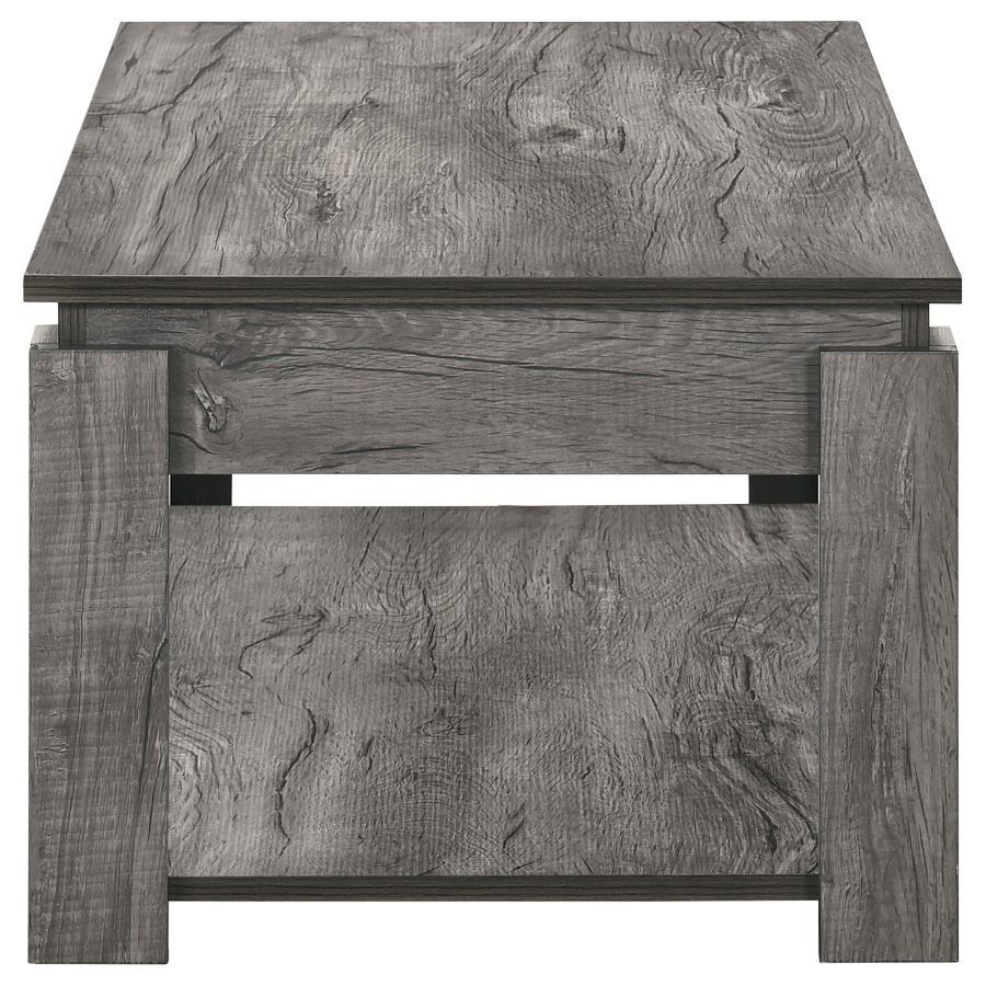 Donal - 3 Piece Occasional Set With Open Shelves - Weathered Gray