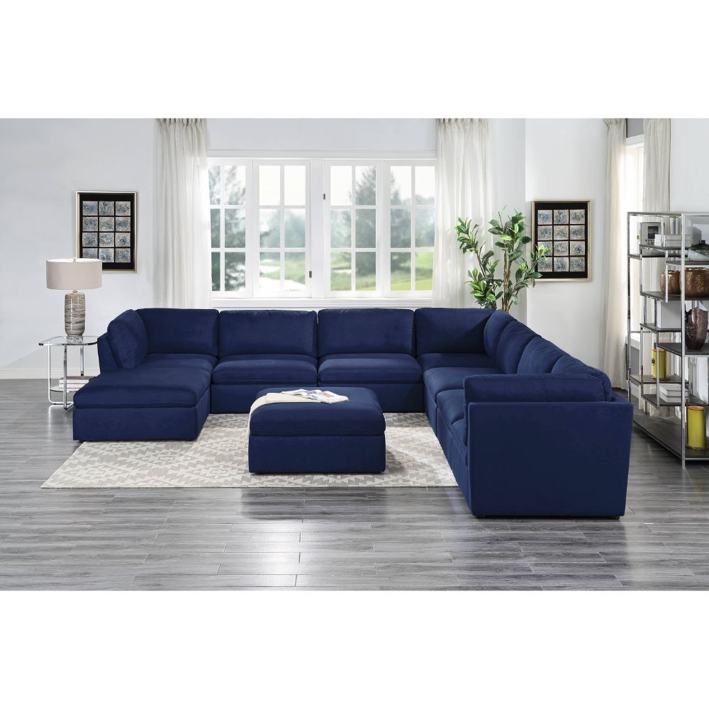 Crosby - Armless Chair - Blue Fabric