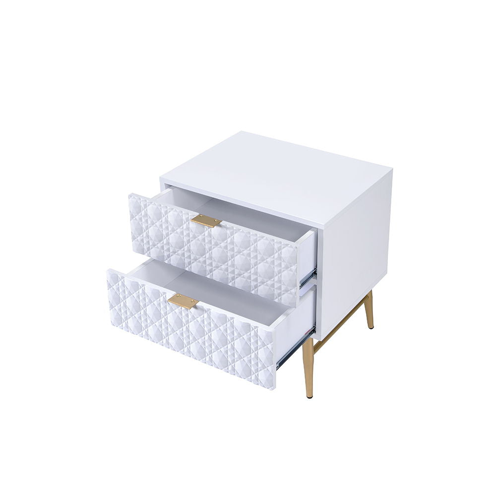 Maisey II - Nightstand - White & Gold