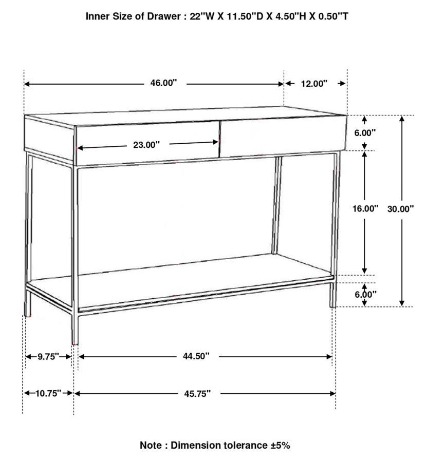 Rubeus - 2-Drawer Wood Entryway Console Table - White Washed