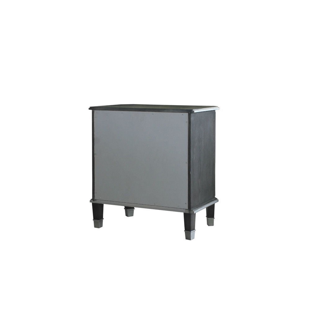 House - Beatrice Nightstand - Charcoal & Light Gray Finish