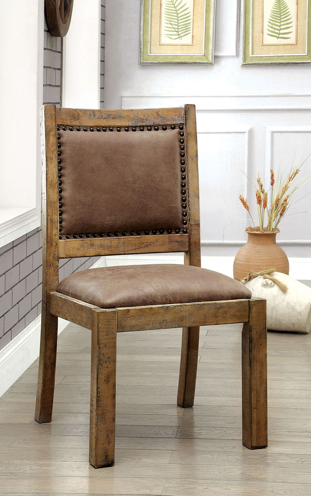 Gianna - Side Chair (Set of 2) - Rustic Oak / Brown