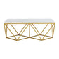 Riko - Rectangular Coffee Table With Metal Leg - Gold