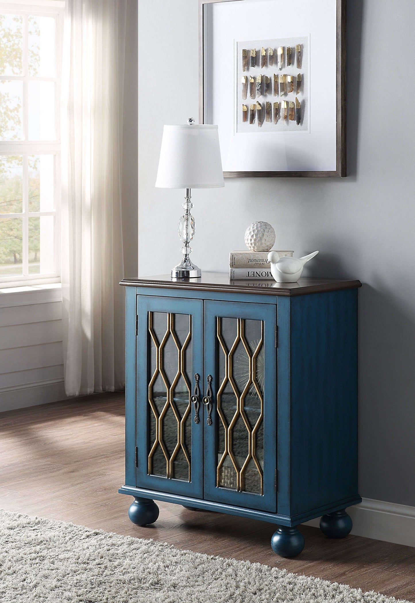 Lassie - Accent Table - Antique Blue Finish