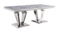 Satinka - Dining Table - Light Gray Printed Faux Marble & Mirrored Silver Finish