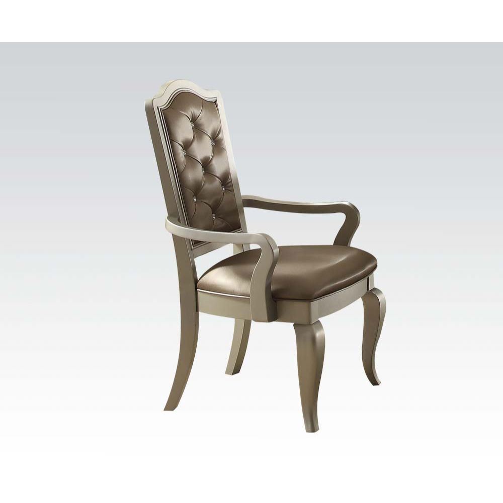 Francesca - Chair (Set of 2) - Silver PU & Champagne