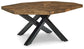 Haileeton - Brown / Black - Oval Cocktail Table