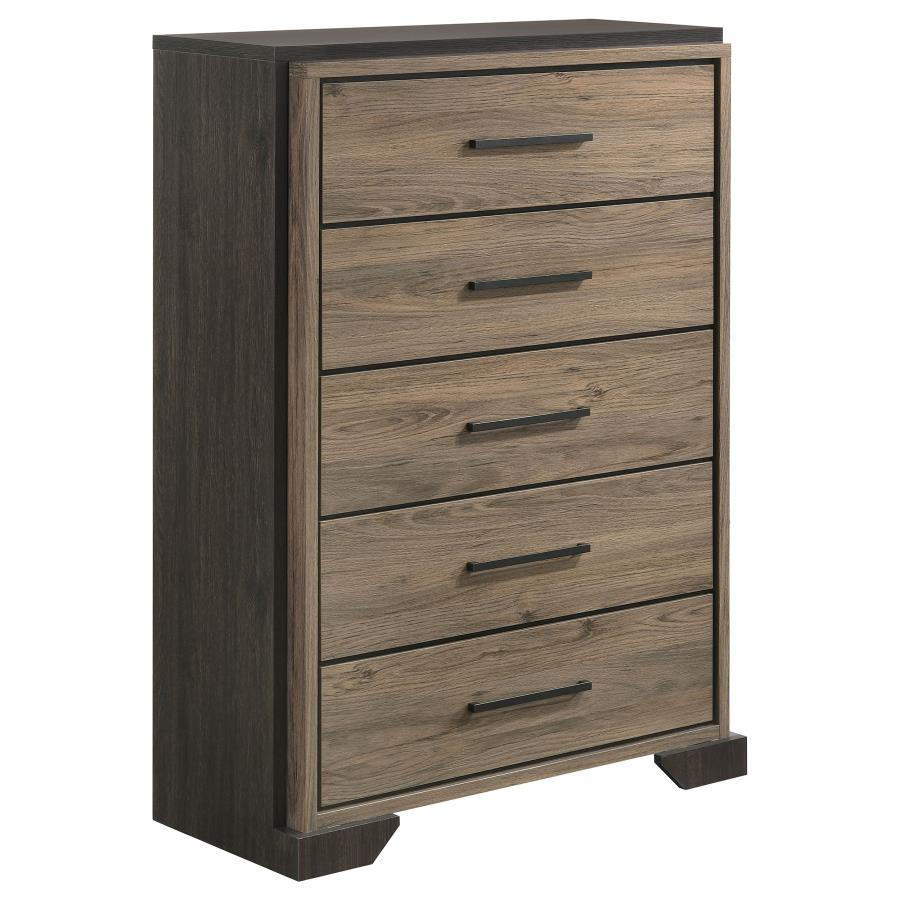 Baker - 5-Drawer Chest - Brown and Light Taupe