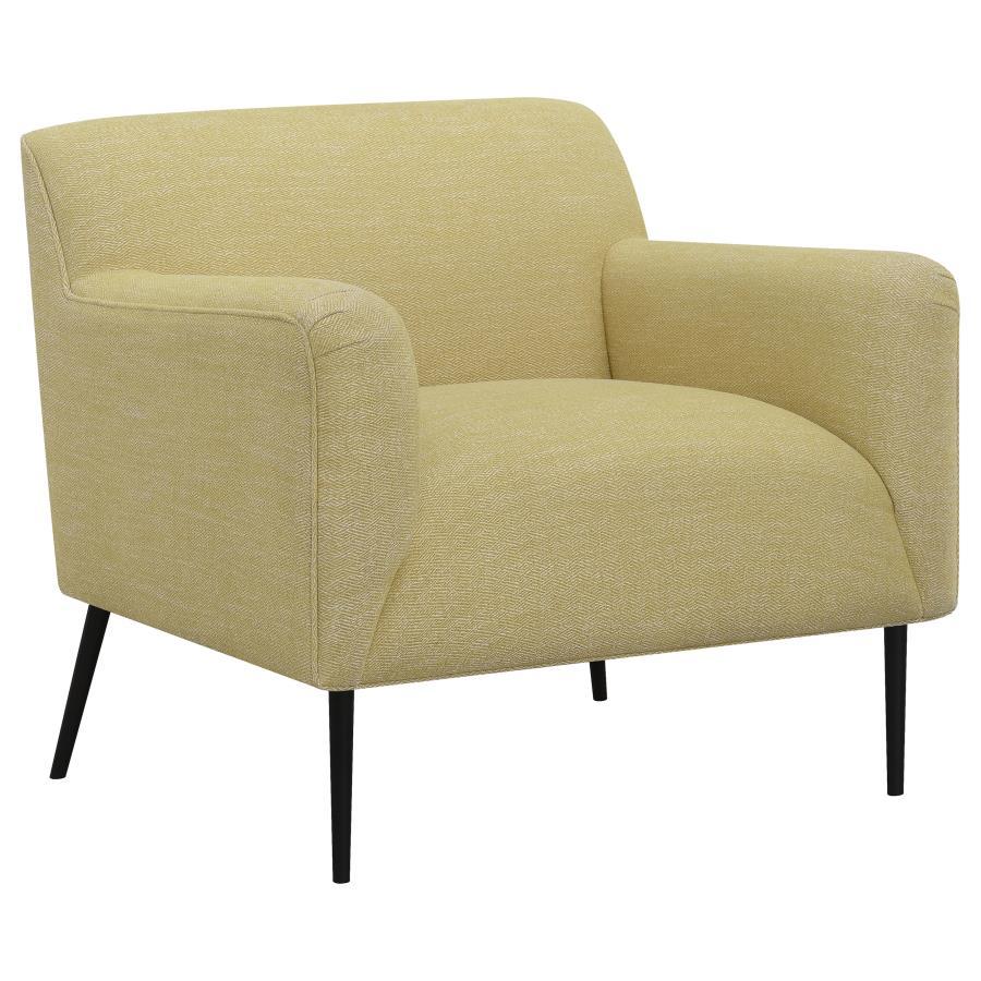 Darlene - Upholstered Track Arms Accent Chair - Lemon