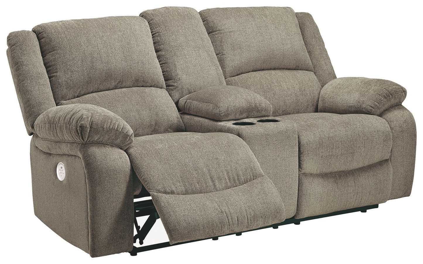 Draycoll - Pewter - Dbl Rec Pwr Loveseat W/Console