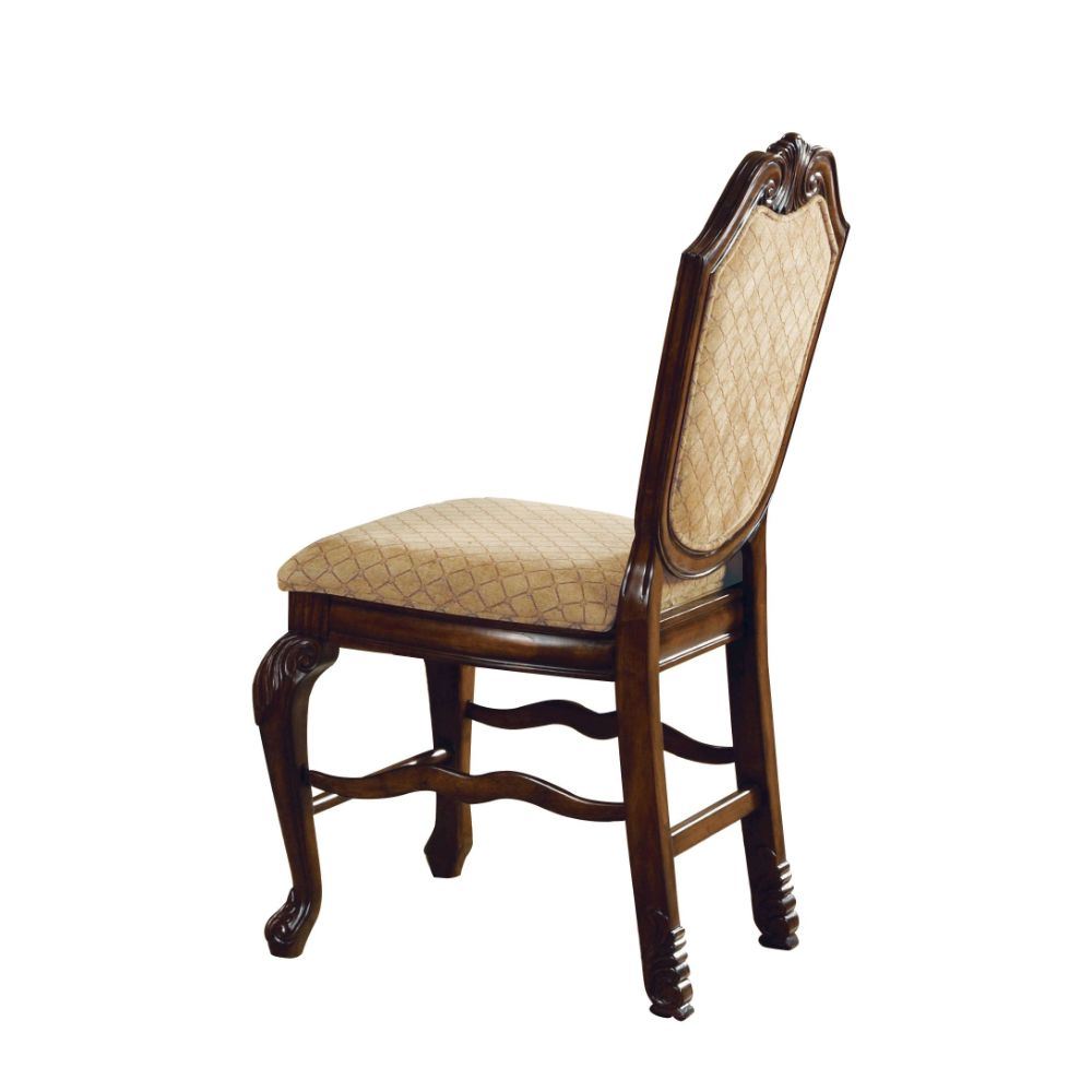 Chateau De Ville - Counter Height Chair (Set of 2) - Fabric & Espresso
