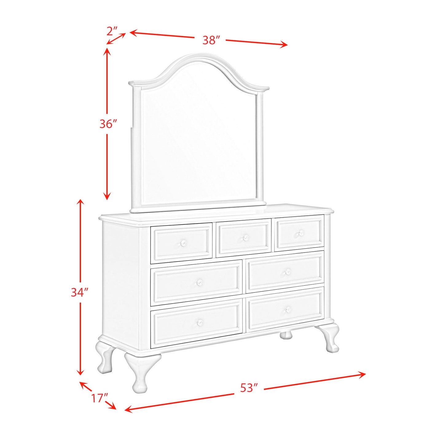 Calloway - 7-Drawer Dresser With Mirror Set