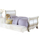 Pearl - Twin Bed - Pearl White & Gold Brush Accent