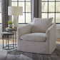 Saxton - Upholstered Swivel Accent Chair - Ivory
