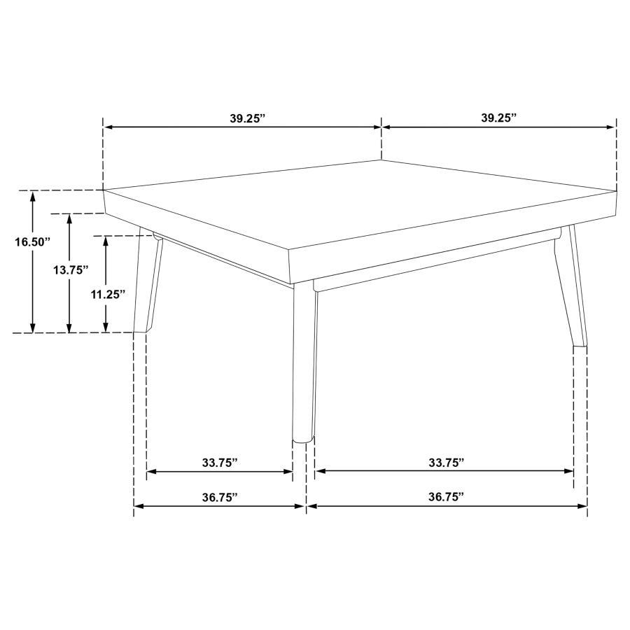 Westerly - Square Wood Coffee Table With Diamond Parquet - Walnut