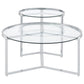 Delia - Round Glass Top Nesting Coffee Table