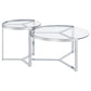 Delia - Round Glass Top Nesting Coffee Table