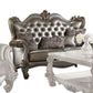 Versailles - Loveseat - Silver PU & Antique Platinum