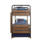 Adams - Twin Over Twin Bunk Bed & Trundle - Antique Oak & Gunmetal