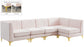 Alina - Modular Sectional 5 Piece - Pink - Fabric