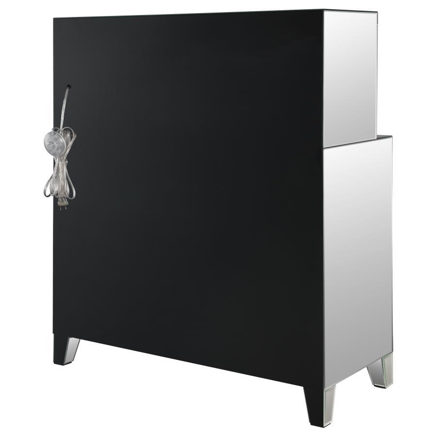 Yvaine - 2-Door Mirrored Acrylic Home Bar Wine Cabinet - Silver