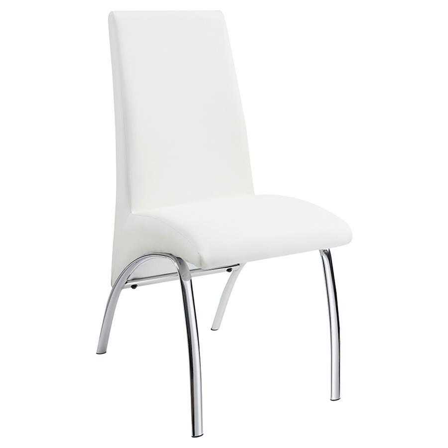 Bishop - Upholstered Side Chairs (Set of 2) - White And Chrome