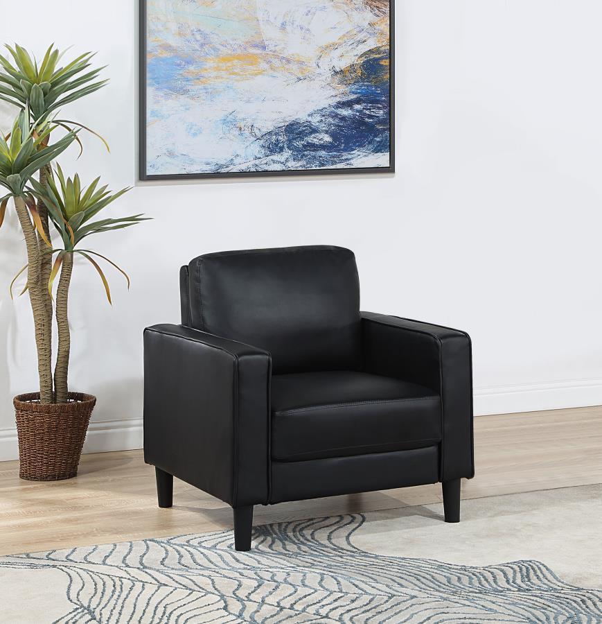 Ruth - Upholstered Track Arm Faux Leather Accent Chair