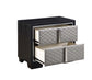 Nicola - Nightstand - Silver PU & Black Finish