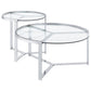 Delia - Round Glass Top Nesting Coffee Table