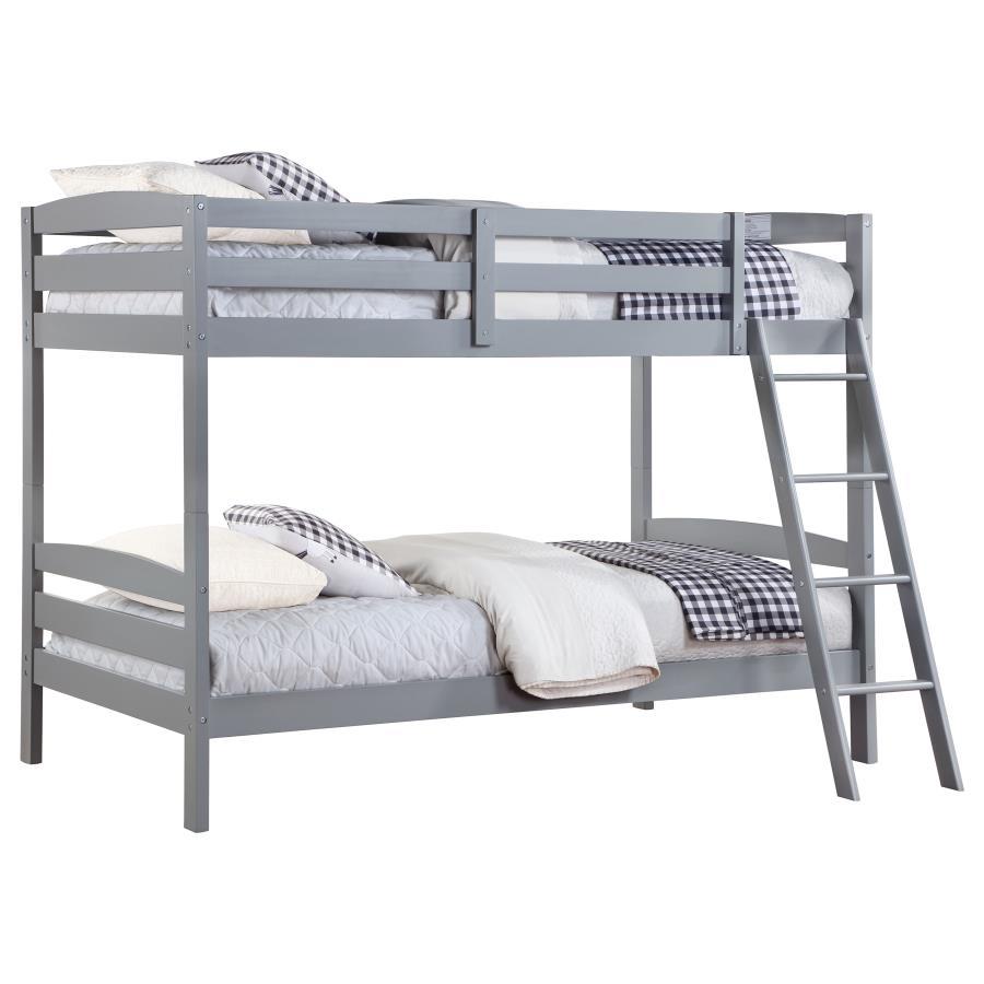 Rhea - Wood Twin Over Twin Bunk Bed - Grey