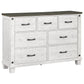 Lilith - 7-Drawer Dresser Distressed - Distressed Gray And White