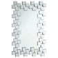 Pamela - Frameless Wall Mirror With Staggered Tiles - Silver