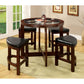 Crystal Cove - 5 Piece Round Counter Height Table Set (K/D) - Dark Walnut