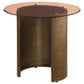 Morena - Round End Table With Tawny Tempered Glass Top Brushed - Bronze