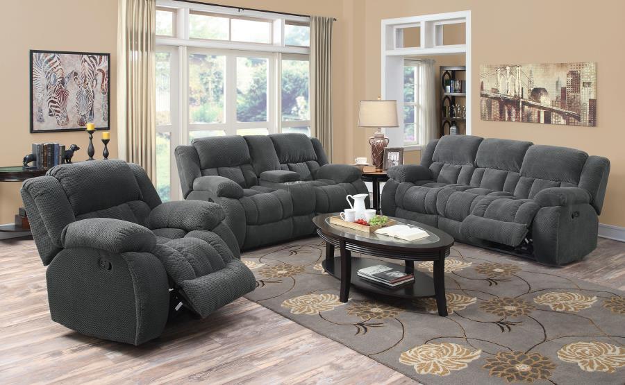 Weissman - Motion Loveseat With Console - Charcoal