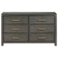 Kieran - 6-Drawer Bedroom Dresser - Gray