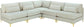 Julia - Modular Sectional 5 Piece - Cream - Fabric