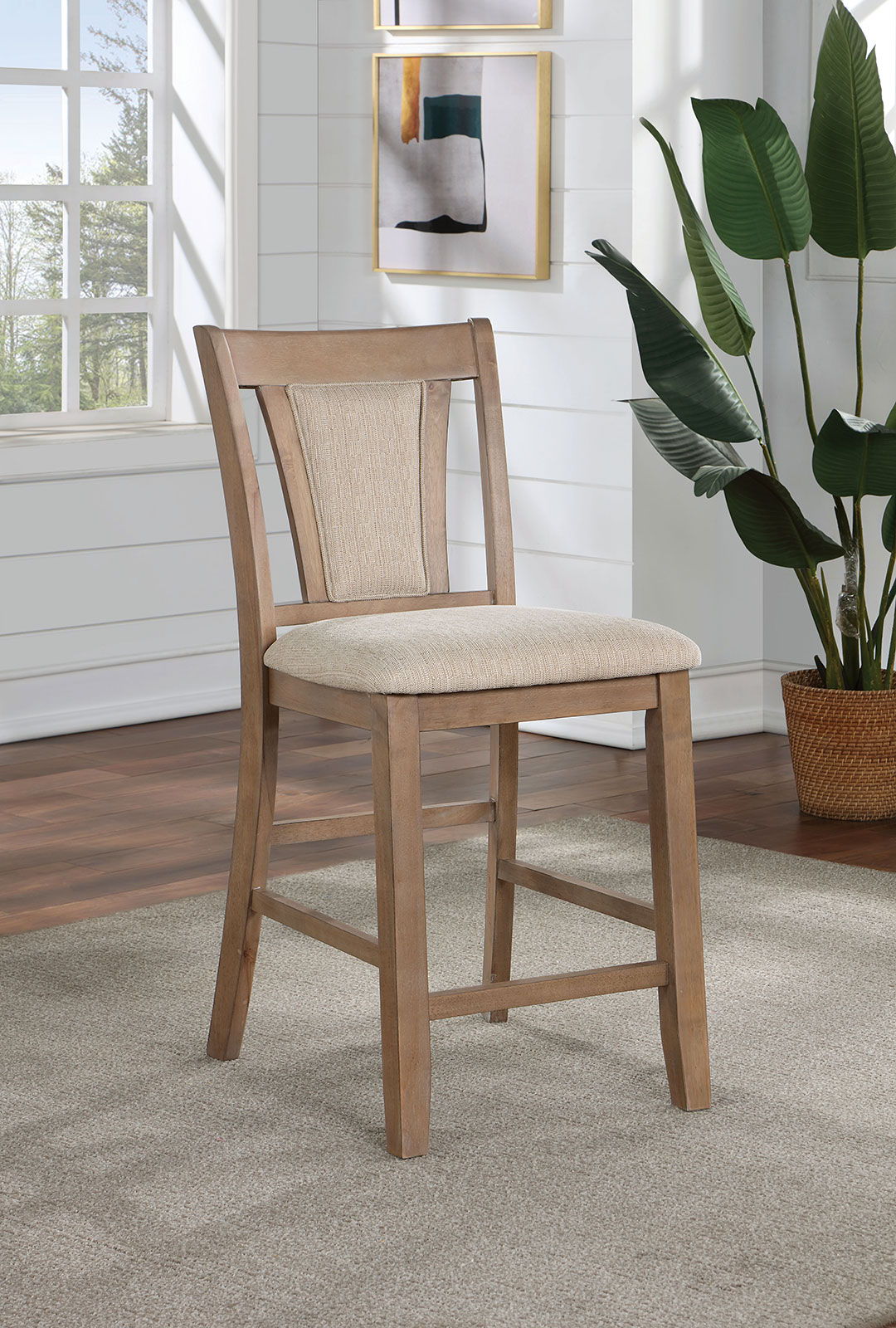 Upminster - Counter Height Chair (Set of 2) - Natural Tone / Beige