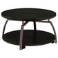 Dacre - Round Coffee Table - Dark Gray And Black Nickel